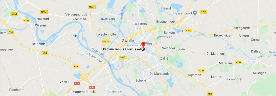 Kaartje Provinciehuis Overijssel